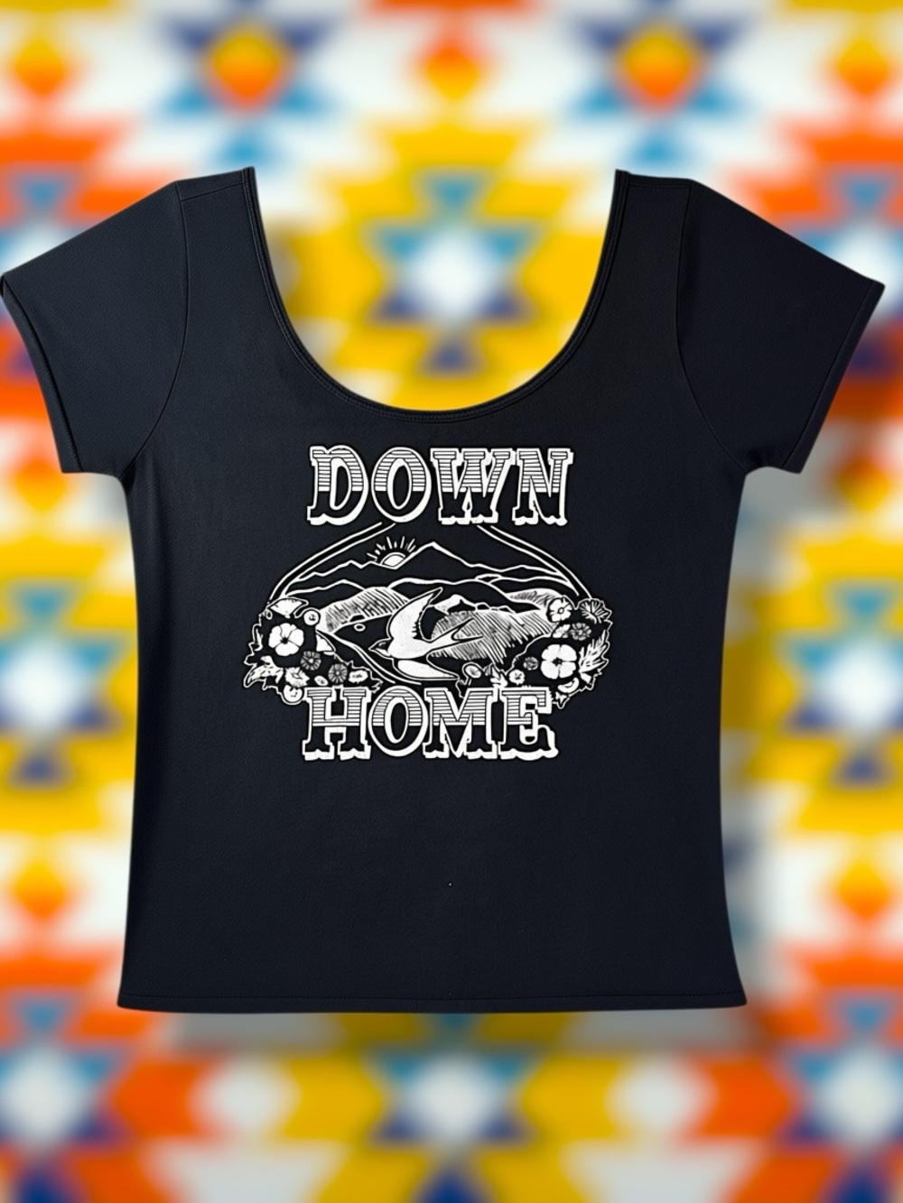 ✨IDYLWILD✨Black "Down Home" babydoll scoop neck tee